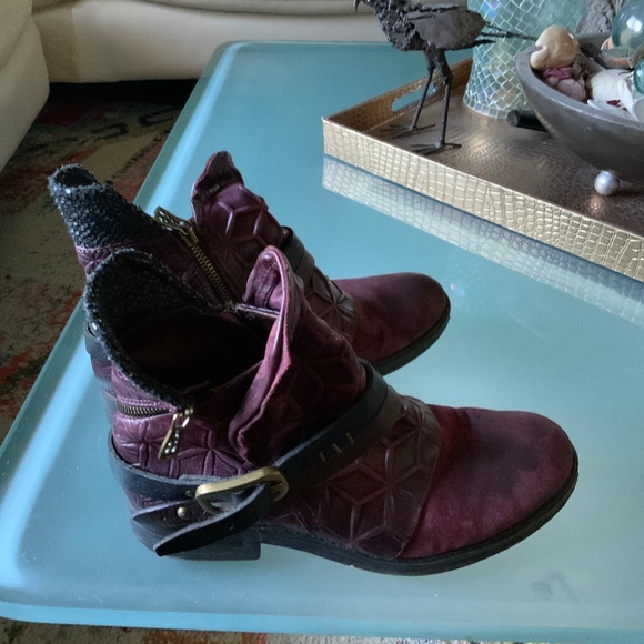 A.S.98 Italian Burgundy Leather Boots - Picture 1 of 2